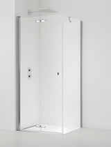Pravokotna tuš kabina SAT Sk 90x80 cm v sijajnem kromu s prozornim steklom