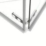 Pravokotna tuš kabina SAT Sk 100x90 cm v sijaj krom izvedbi s prozornim steklom in zložljivimi vrati.