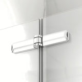 Kvadratna tuš kabina SAT Sk 90x90 cm v sijajnem kromu s prozornim steklom in zložljivimi vrati