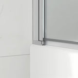 Dvodelna zložljiva stena za kopalno kad SAT Sk 150x105 cm s prozornim steklom in kromiranimi profili