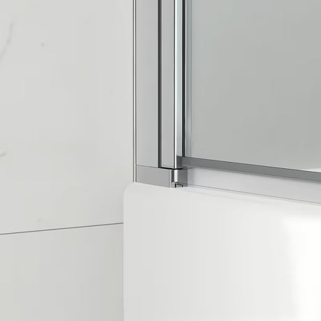 Dvodelna zložljiva stena za kopalno kad SAT Sk 150x105 cm s prozornim steklom in kromiranimi profili