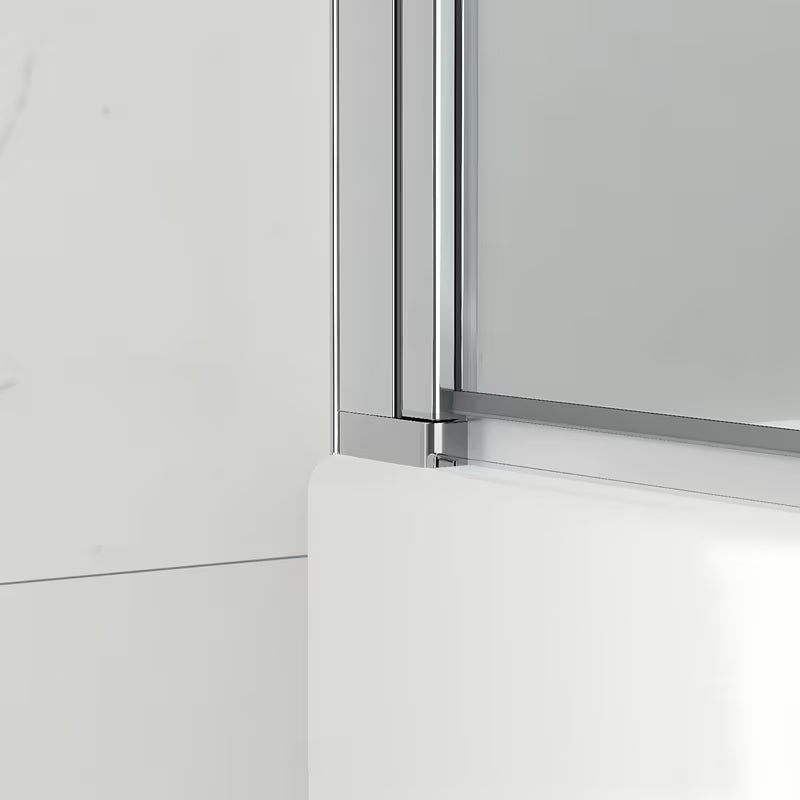 Dvodelna zložljiva stena za kopalno kad SAT Sk 150x105 cm s prozornim steklom in kromiranimi profili