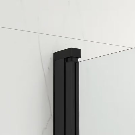 Črna stena za kopalno kad SAT SK 150x105 cm s prozornim steklom in zložljivim odpiranjem