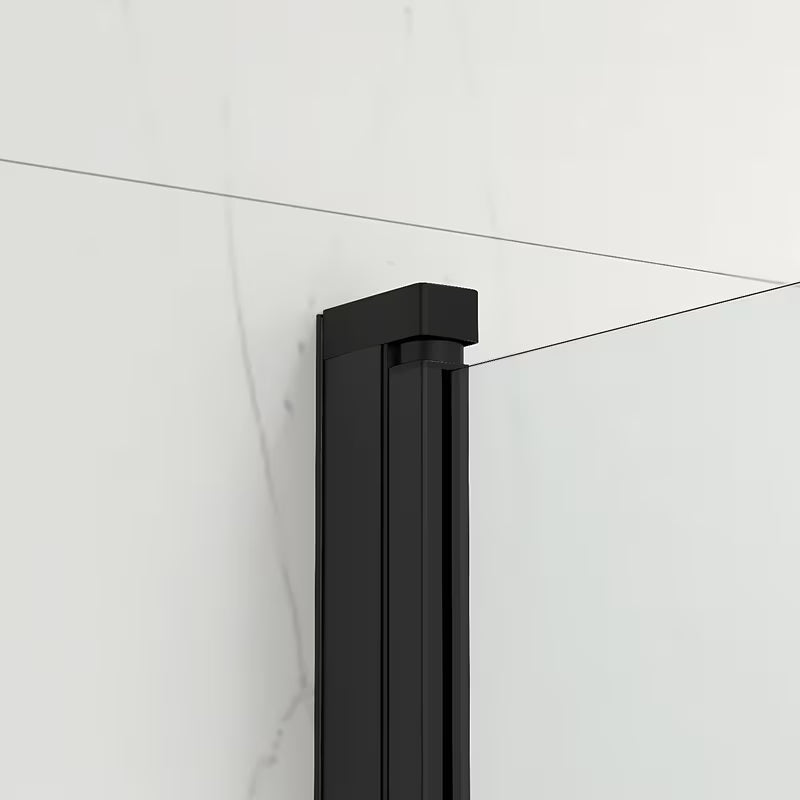 Črna stena za kopalno kad SAT SK 150x105 cm s prozornim steklom in zložljivim odpiranjem