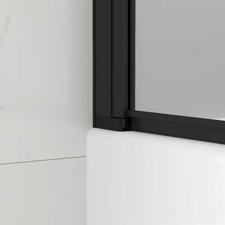 Črna stena za kopalno kad SAT SK 150x105 cm s prozornim steklom in zložljivim odpiranjem
