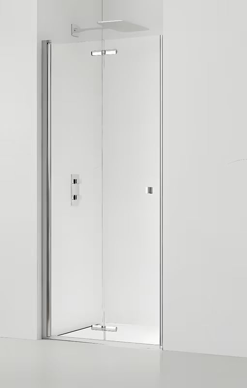 Preklopni tuš vrata za nišu 100 cm u sjajnom kromu s prozirnim sigurnosnim staklom i obradom EasyClean.