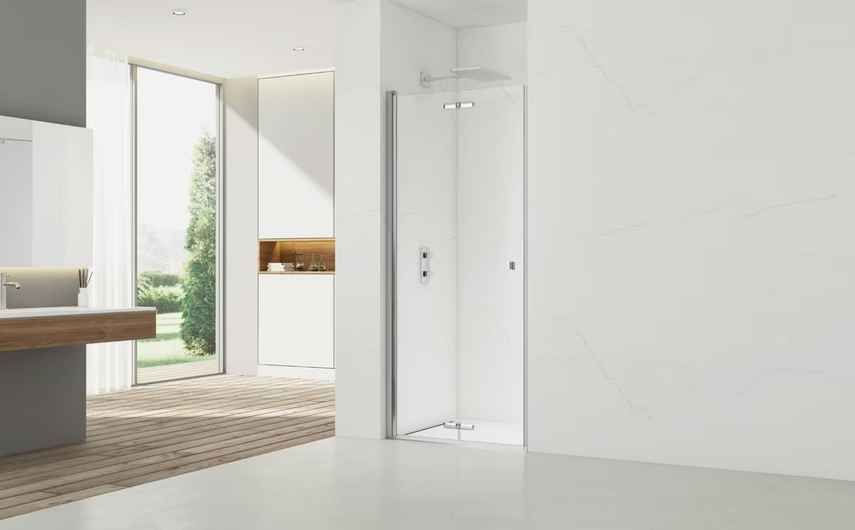 Preklopni tuš vrata SAT Sk 100 cm s prozirnim staklom i krom profilom