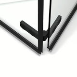 Pravokotna tuš kabina SAT Sk 100 x 80 cm u crnoj izvedbi s prozirnim staklom i preklopnim vratima.