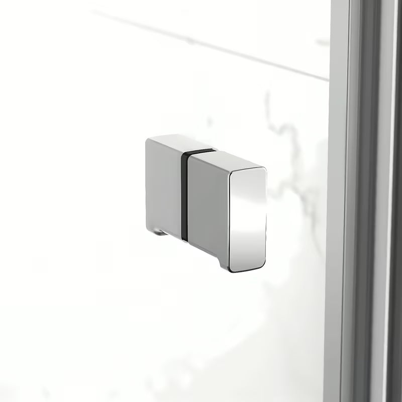 Pravokotna tuš kabina SAT Sk 100x80 cm u sjajnom kromu s prozirnim staklom i preklopnim vratima