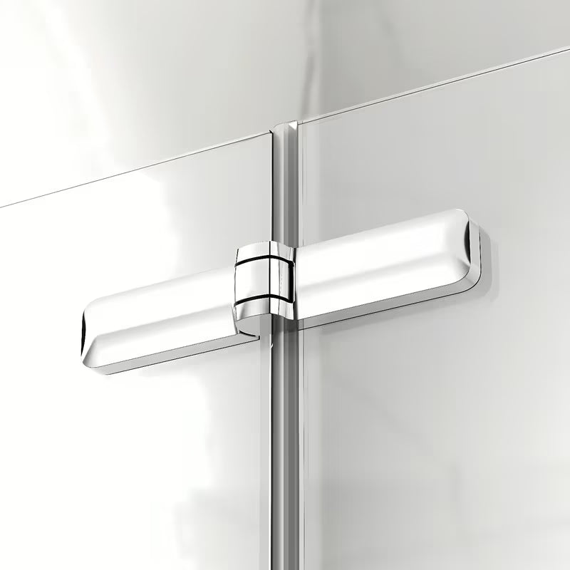 Pravokotna tuš kabina SAT Sk 100x80 cm u sjajnom kromu s prozirnim staklom i preklopnim vratima