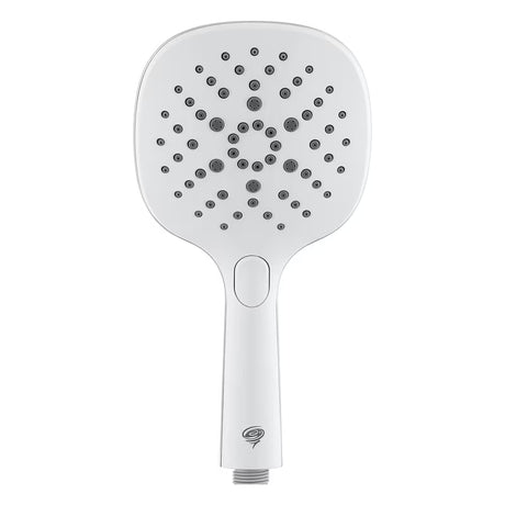 Ručni tuš SAT u kombinaciji bijele i kroma s prebacivanjem na tipku i tri vrste mlaza, uključujući BoosterSpray.