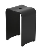 Crni sedež za tuš SAT od akrila s otvorom u sjedalu pro lakšeg rukovanja