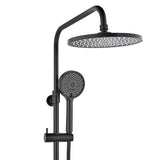 Termostatski tušni sistem SAT s crnom mat termostatskom miješalicom, nadglavnim i ručnim tušem.