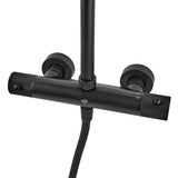 Termostatski tušni sistem SAT s crnom mat termostatskom miješalicom, nadglavnim i ručnim tušem.