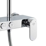 Tušni sistem SAT Chrome s jednoručnom miješalicom, policom te nadglavnim i ručnim tušem u izvedbi bijela/krom.
