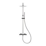 Tušni sistem SAT Dark s termostatsko armaturo u izvedbi PVD Gun Metal s nadglavnim i ručnim tušem.