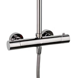 Tušni sistem SAT Dark s termostatsko armaturo u izvedbi PVD Gun Metal s nadglavnim i ručnim tušem.