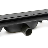 Kanaleta za Tuš SAT 70 cm u mat crnoj boji s inox rešetkom pro modernu kupaonicu.