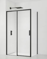Pravokotna tuš kabina SAT Tex BB 120x90 cm s crnim profilima i prozirnim staklom