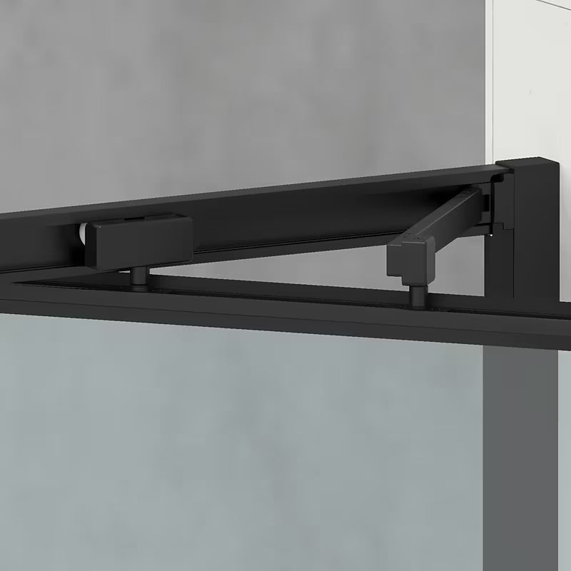 Crni drsno tuš vrata SAT Tex-C 90 cm s prozirnim sigurnosnim staklom i Easyclean obradom.