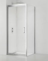 Kvadratna tuš kabina SAT Tex-C 100x100 cm s kliznim vratima, prozirnim staklom i kromiranim okvirom