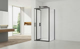 Pravokotna tuš kabina SAT Tex-C 100x80 cm u crnoj boji s kliznim vratima i prozirnim staklom