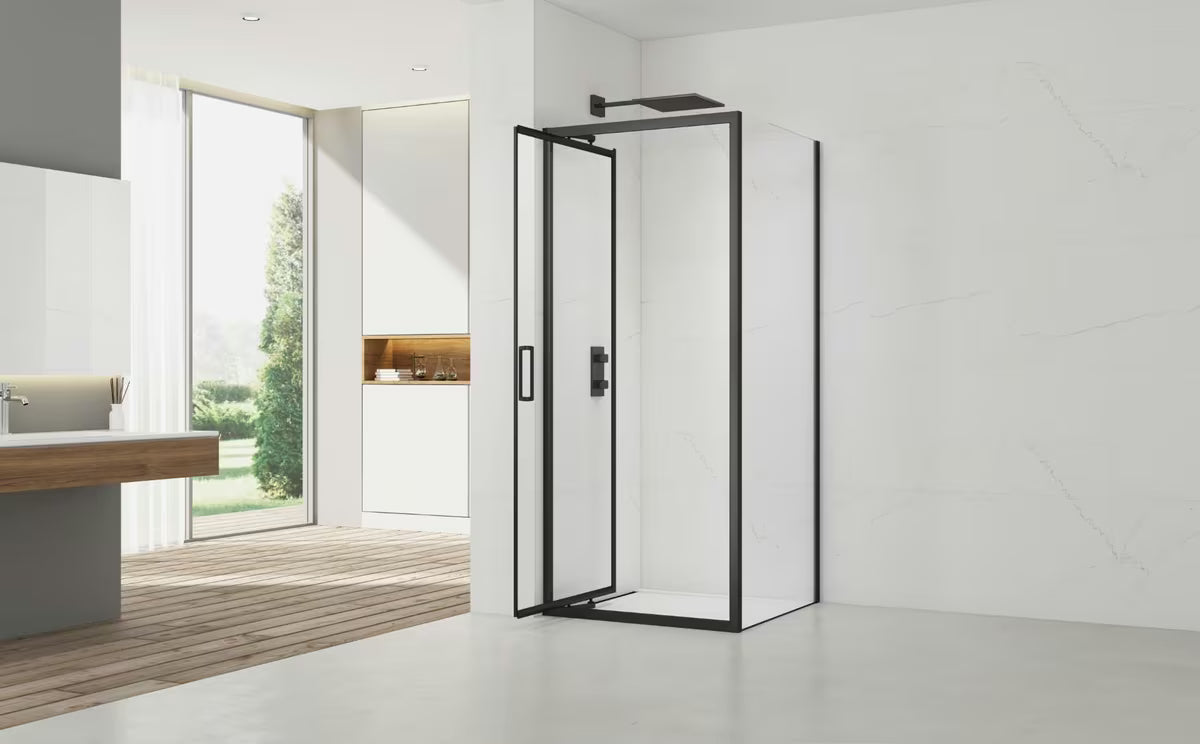 Pravokotna tuš kabina SAT Tex-C 100x80 cm u crnoj boji s kliznim vratima i prozirnim staklom