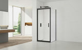 Pravokotna tuš kabina SAT Tex-C 80x100 cm u crnoj boji s kliznim vratima i prozirnim staklom