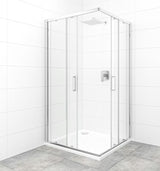 Kvadratna tuš kabina SAT Tex 100x100 cm s prozornim steklom in profili v sijaj krom izvedbi