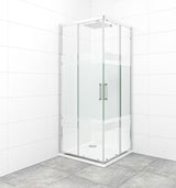 Kvadratna tuš kabina SAT Tex 80x80 cm s prozornim steklom Stripe in profili v sijaj krom izvedbi