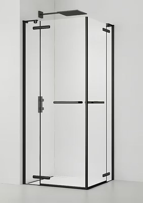 Pravokotni brezokvirni tuš kabina SAT Tgd New 120x100 cm v črni mat barvi s prozornim steklom