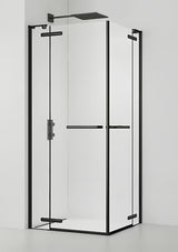 Pravokotni brezokvirni tuš kabina SAT Tgd New 120x90 cm v mat črni barvi s prozornim steklom.