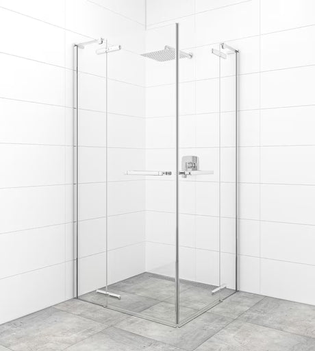 Tuš vrata na tečajih SAT TGD New 120 cm v krom izvedbi s prozornim steklom in premazom Easyclean
