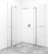Tuš vrata na tečajih SAT TGD New 120 cm v krom izvedbi s prozornim steklom in premazom Easyclean