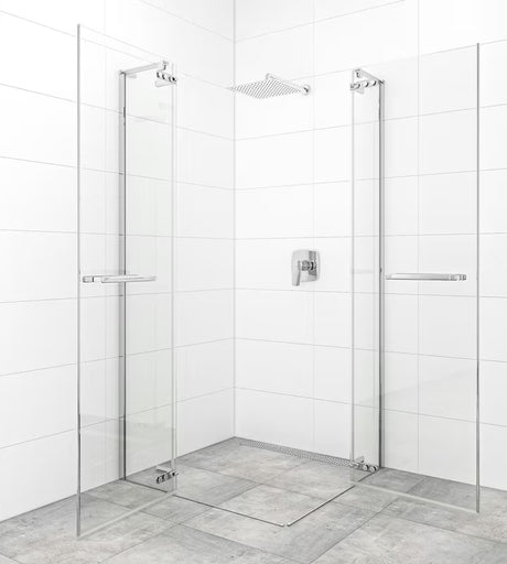 Tuš vrata na tečajih SAT TGD New 120 cm v krom izvedbi s prozornim steklom in premazom Easyclean