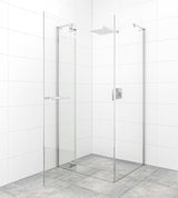 Tuš vrata na tečajih SAT TGD New 120 cm v krom izvedbi s prozornim steklom in premazom Easyclean