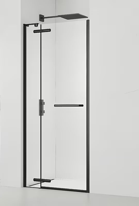 Tuš vrata za nišo SAT TGD New 120 cm v črni mat barvi s prozornim steklom in skritimi tečaji
