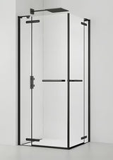 Kvadratna tuš kabina SAT TGD New 90x90 cm v črni mat barvi s prozornim steklom