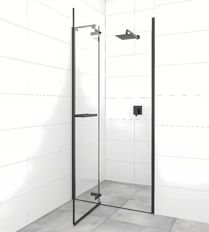 Tuš vrata SAT Tgd New za nišo 90 cm v črni mat barvi s prozornim steklom
