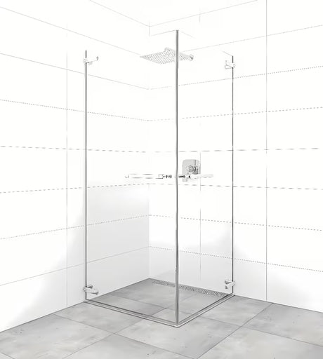 Pravokotni brezokvirni tuš kabina SAT TGD New 100x80 cm v sijaj krom izvedbi s prozornim steklom