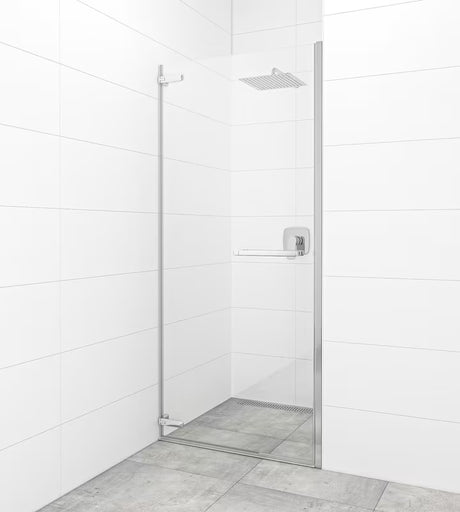 Vratna tuš vrata SAT Tgd New 100 cm v krom izvedbi s prozornim varnostnim steklom in premazom Easyclean.
