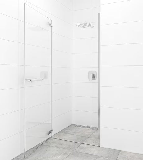 Vratna tuš vrata SAT Tgd New 100 cm v krom izvedbi s prozornim varnostnim steklom in premazom Easyclean.