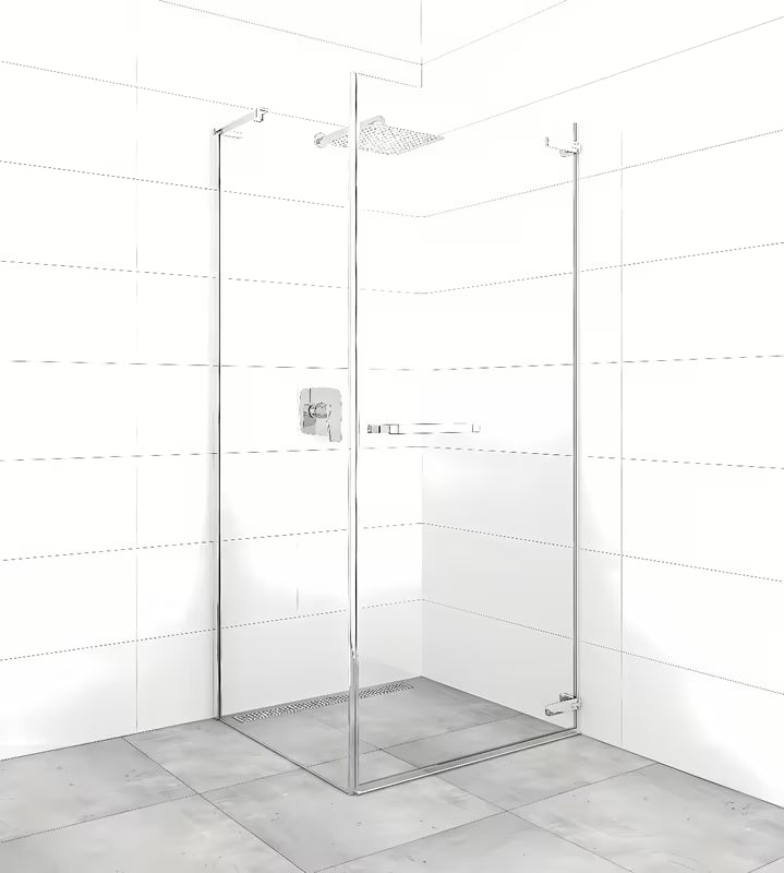 Pravokotna tuš kabina SAT TGD New 100x80 cm v sijajnem kromu s prozornim steklom