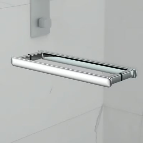 Pravokotna tuš kabina SAT TGD New 100x90 cm v sijajnem kromu s prozornim steklom in brezokvirno izvedbo.