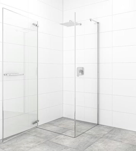 Nihajna tuš vrata SAT TGD New 80 cm v sijajnem kromu s prozornim steklom in premazom EasyClean.