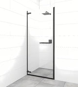 Brezokvirna tuš vrata SAT TGD New 80 cm v mat črni barvi s prozornim steklom in premazom Easyclean.