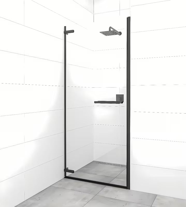 Brezokvirna tuš vrata SAT TGD New 80 cm v mat črni barvi s prozornim steklom in premazom Easyclean.