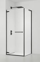 Pravokotna tuš kabina SAT Tgd New 100x80 cm v mat črni barvi s prozornim steklom