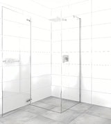 Pravokotna tuš kabina SAT TGD New 90x80 cm v sijaj krom izvedbi s prozornim steklom in brezokvirno konstrukcijo.