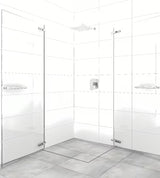 Pravokotni brezokvirni tuš kabina SAT Tgd New 90x80 cm v kromu s prozornim steklom